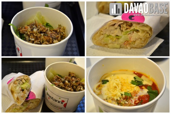 Pastanni specials (clockwise from top left) - Tuna Tetrazzini Salad Bowl, Chicken Piada Roll, Roso Pasta Bowl