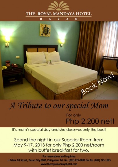 Royal Mandaya Hotel Mothers Day promo