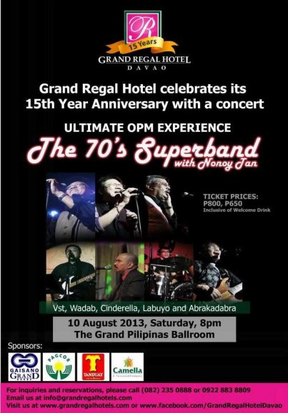 Grand Regal Hotel anniversary concert with Nonoy Tan